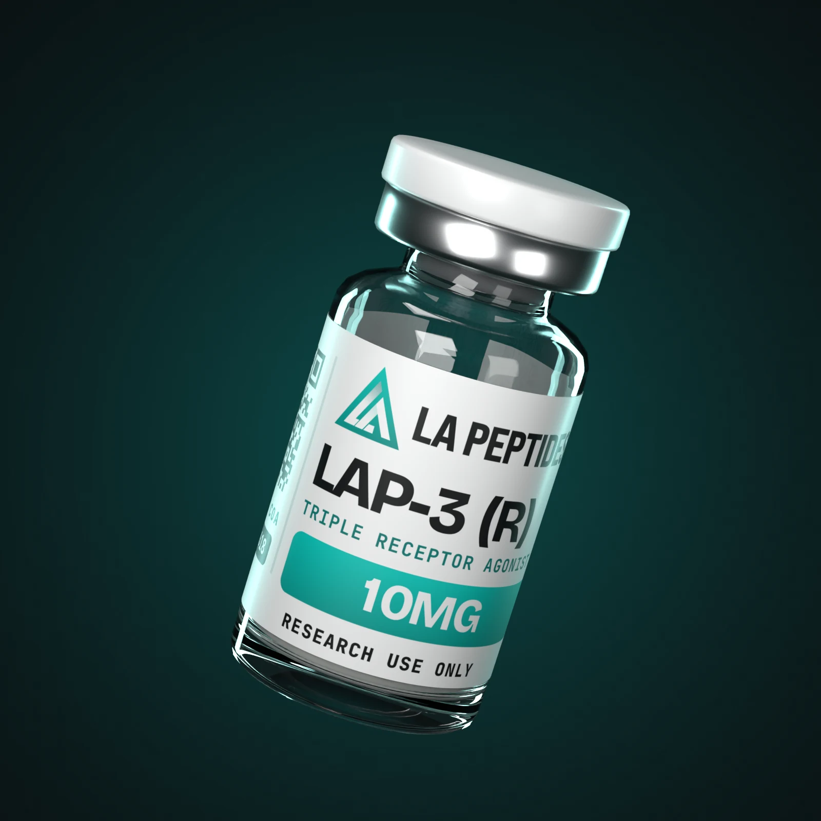 LAP-3 (R) 10MG research vial with LA Peptides label